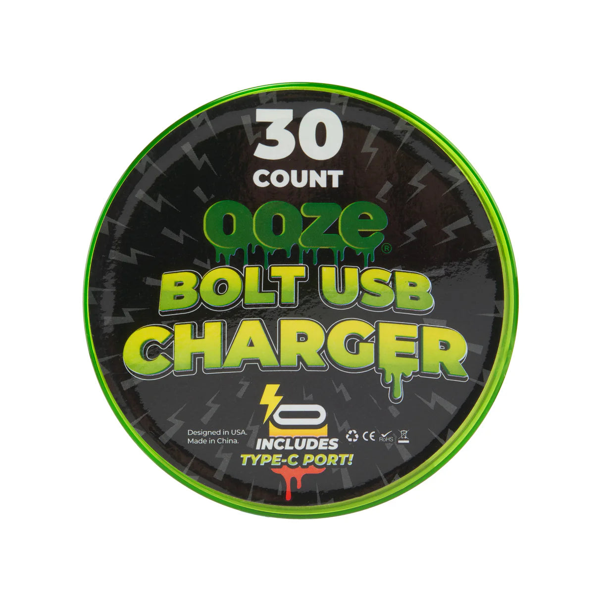 OOZE Bolt USB Charger Black 30ct
