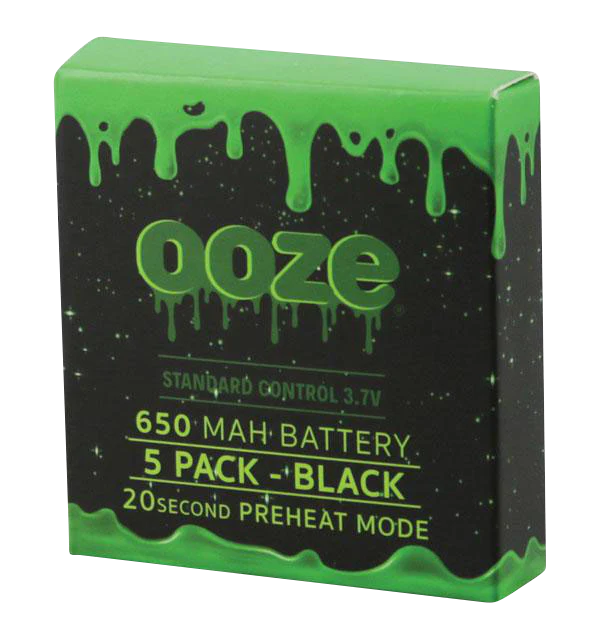OOZE Standard Battery 650mAh 5-Pack Black 1ct