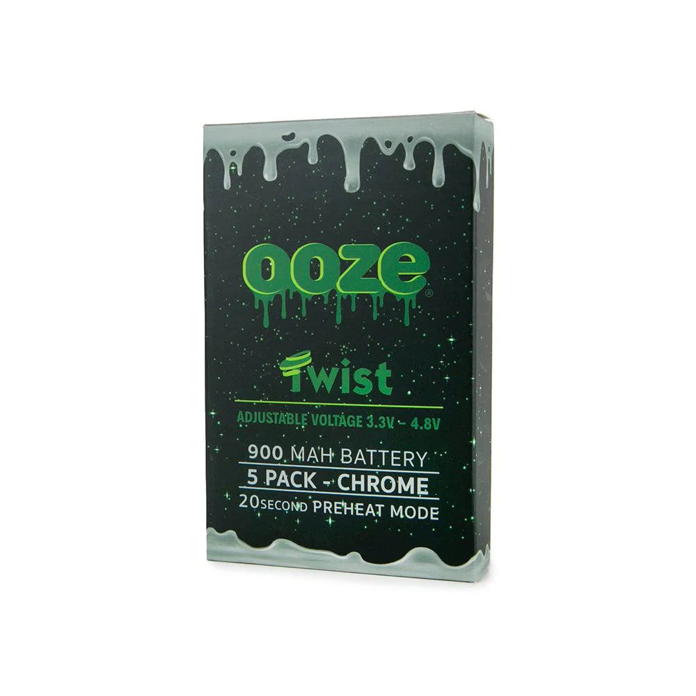 OOZE Twist Battery 900mAh 5-Pack Chrome 1ct