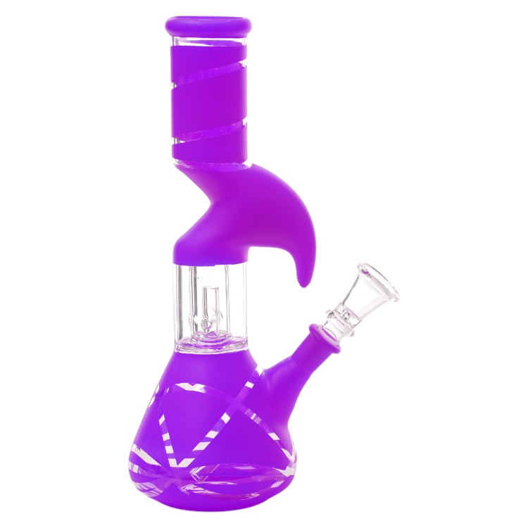 10" Frosted Color Zong Perc Water Pipe (PCL285)