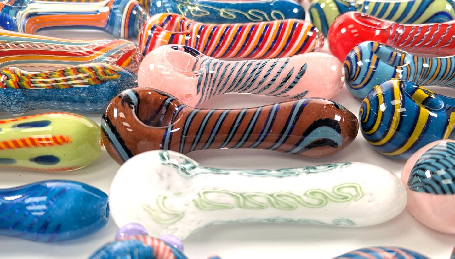 Hand Pipe Deal - AB12 - (Pack of 24) BUNDLE 4.5"-5"-90-100Gr COLORFUL HAND PIPE