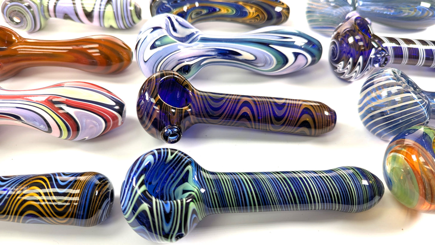 Hand Pipe Deal - AB16 - (Pack of 12) BUNDLE 4.5"/5" WIGWAG ART DELUXE PIPE