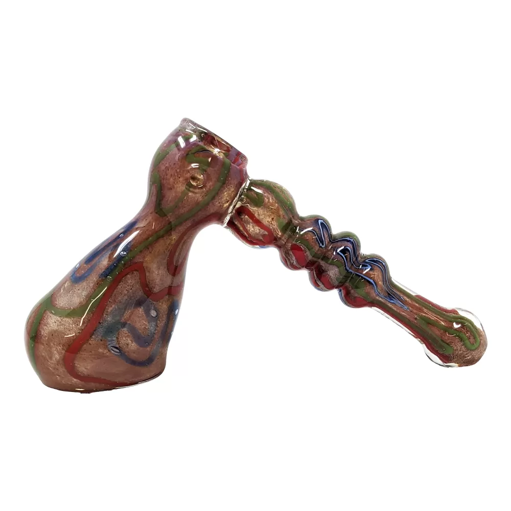 8" Frit & Fumed Art Hammer Bubbler (R36)