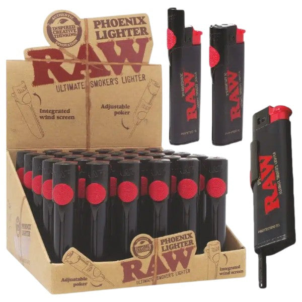 RAW Lighter Phoenix Refillable Brown 30ct