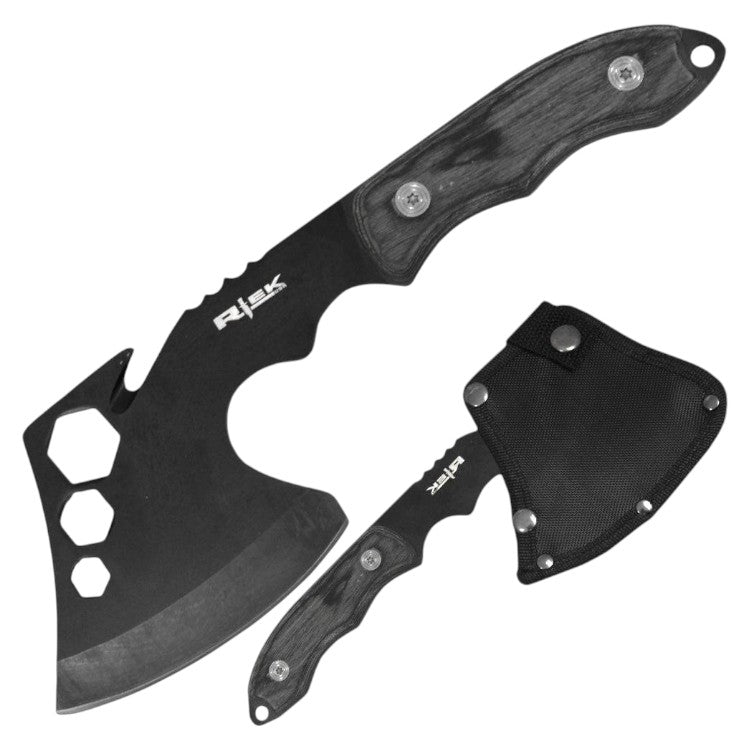 10" Rtek Tectical Axe Black Wood Handle with Valcro Sheath