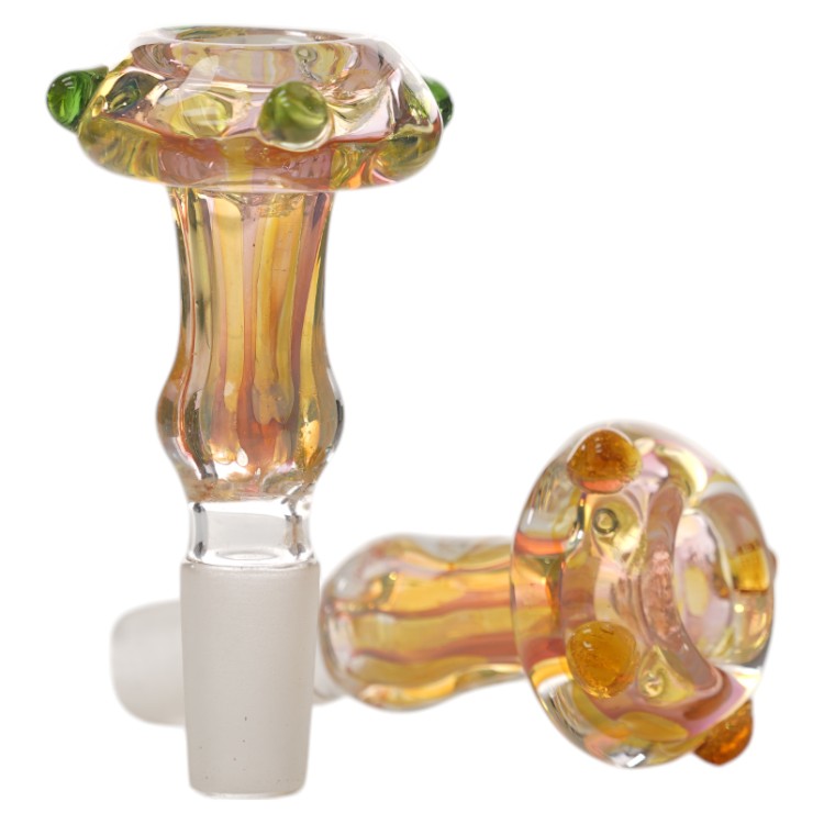14mm Gold Fumed Art Mushroom Bowl SG3218
