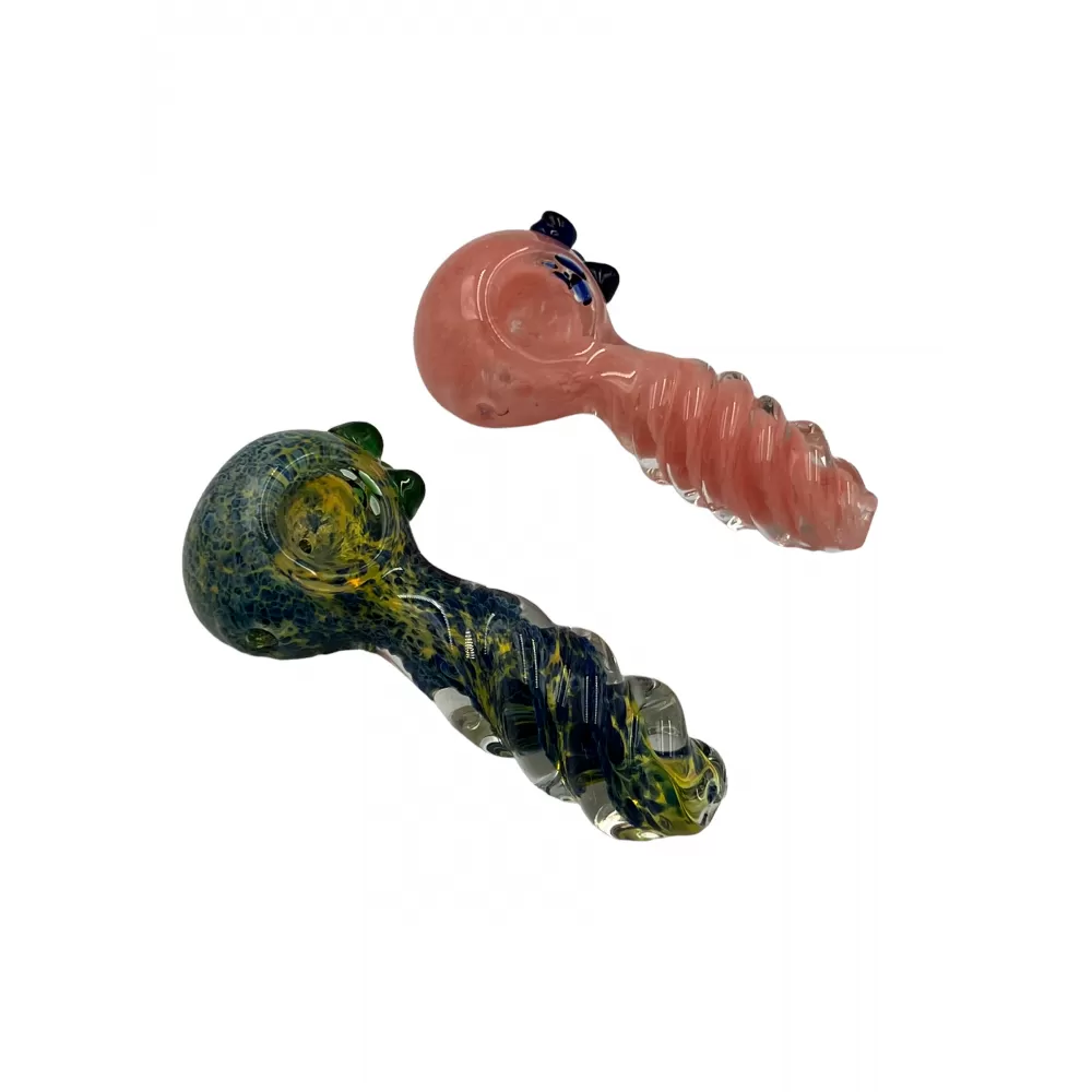 4" Twisted Body & Frit Art Hand Pipe (SJN4)