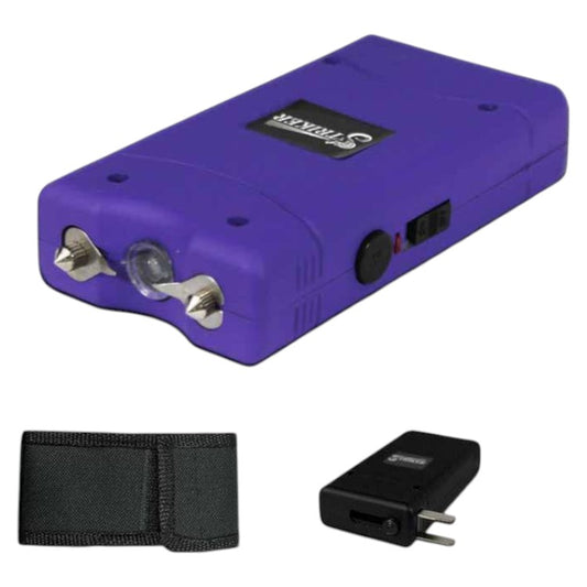 7.5MKV Mini Stun Gun LED Light with Nylon Case Purple