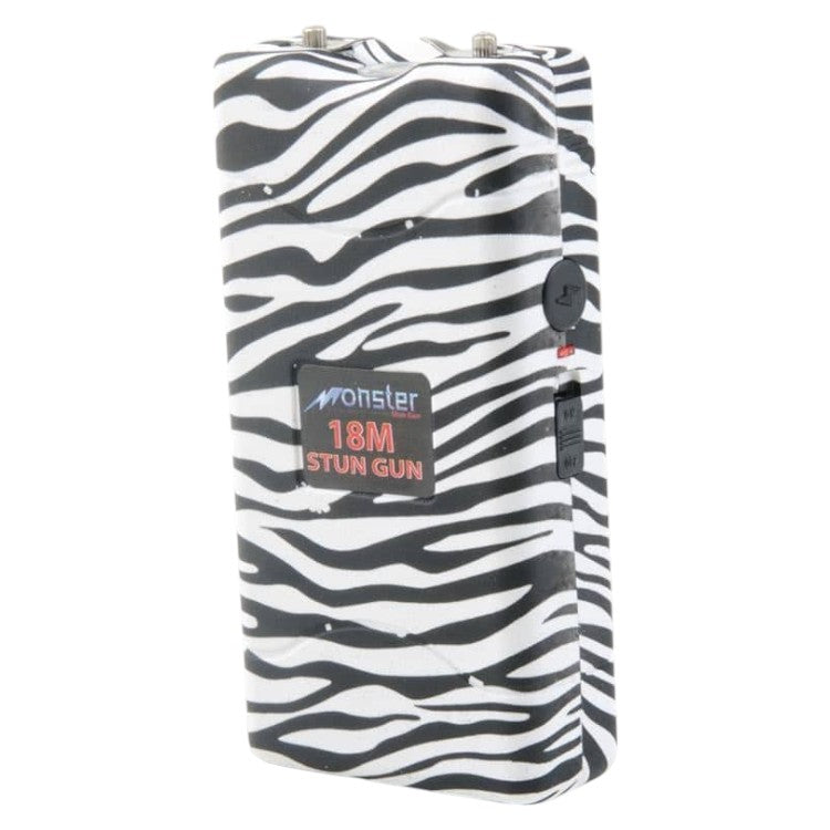 Rechargeable Stun Gun w/ LED Light w/nylon case (Black/Zebra)