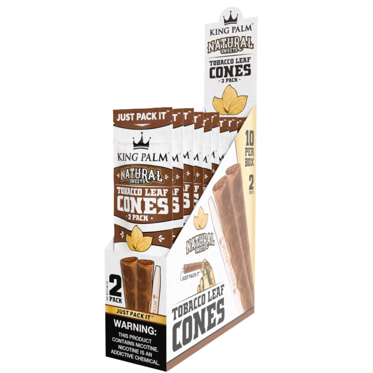KING PALM Tobacco Leaf Cones Natural 2-pack 10ct