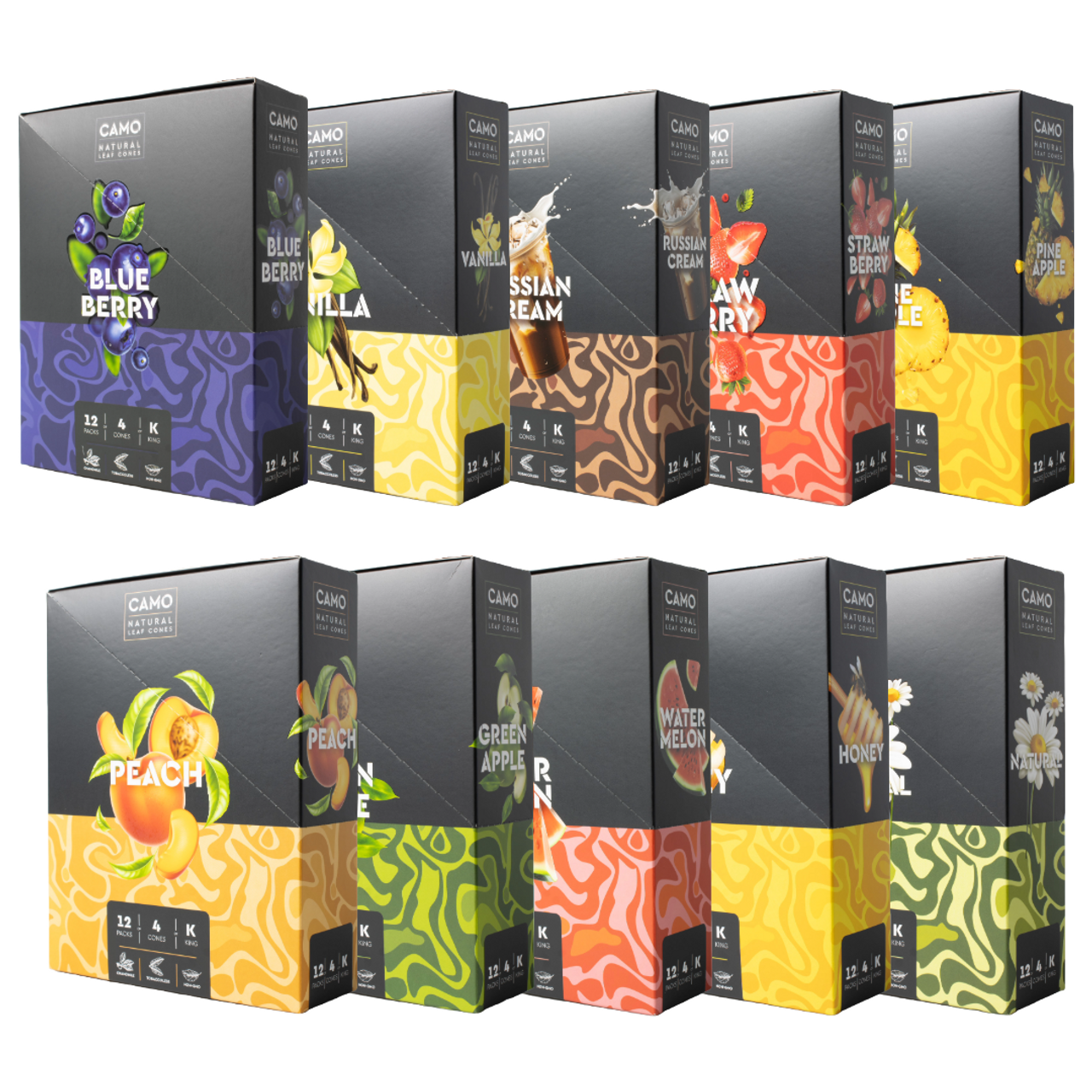 CAMO Natural Leaf Cones Variety Pack 10-Flavor 12ct