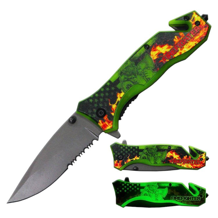 4.5" Glow In The Dark Assist-Open Rescue Knife