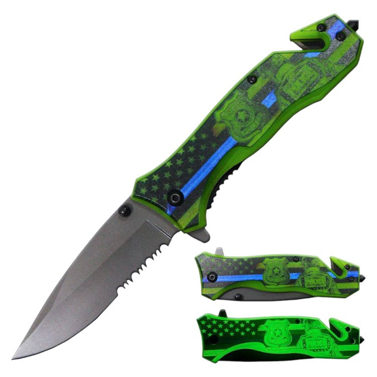 4.5" Glow In The Dark Assist-Open Rescue Knife
