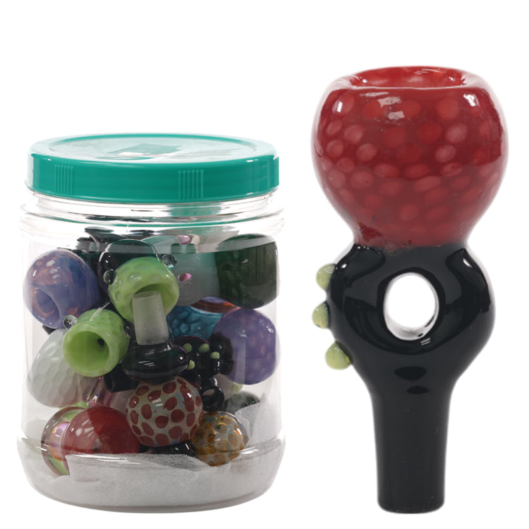 14mm Male Assorted Designs HoneyComb Bowls (Pack of 18) (YT18BLJAR)
