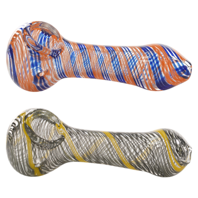 4.5" Double Color Spiral Art Spoon Hand Pipe (Pack of 2) (ZD83)