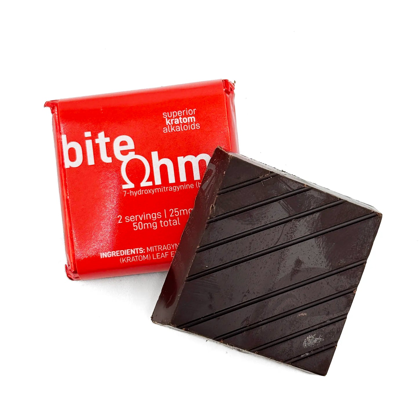 OHMZ BITE Red 7-Hydroxy Chocolate Bar 1-Pack 50MIT 30ct