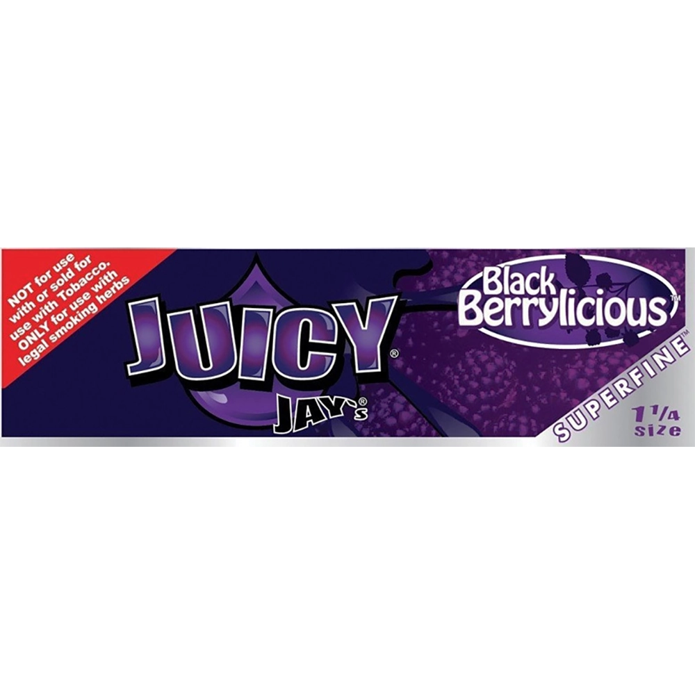 JUICY JAY'S Superfine Papers 11/4 Size Black Berrylicious 24ct