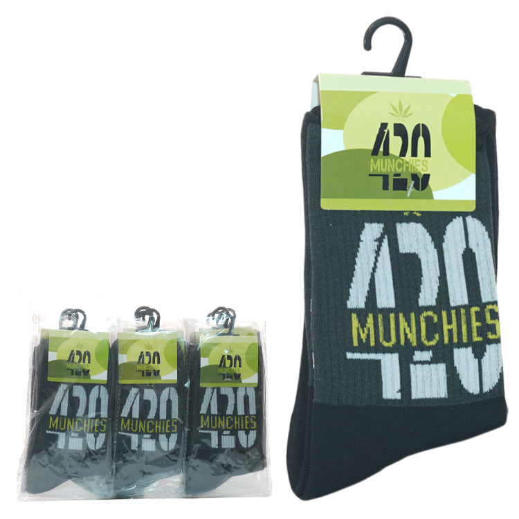420 Munchies - 12 pair of Socks (80% Cotton, 10% Nylon, 5% Acrylic, 5% Lycra)