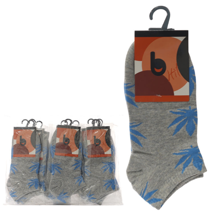 Ankle Leaf - 12 pair of Short Socks (80% Cotton, 10% Nylon, 5% Acrylic, 5% Lycra)