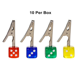 Metal Clip With Dice - Assorted Colors