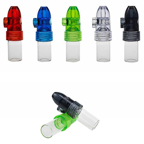 Glass Vial with Bullet Cap Small 2.0'' (1 gr) Assorted Colors, 10 Per Box
