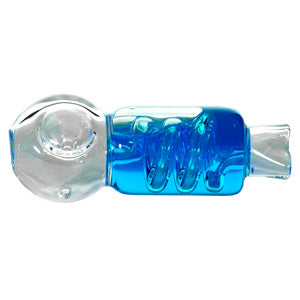 Unbranded Glass Hand Pipe Spiral  4.0"  Liquid Inside (4948)