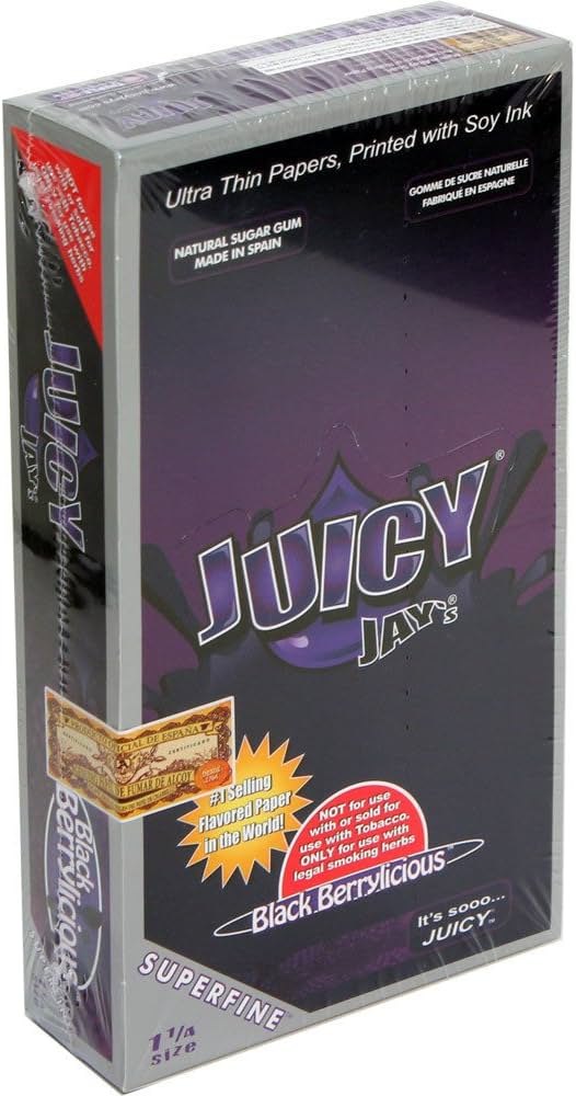 JUICY JAY'S Superfine Papers 11/4 Size Black Berrylicious 24ct
