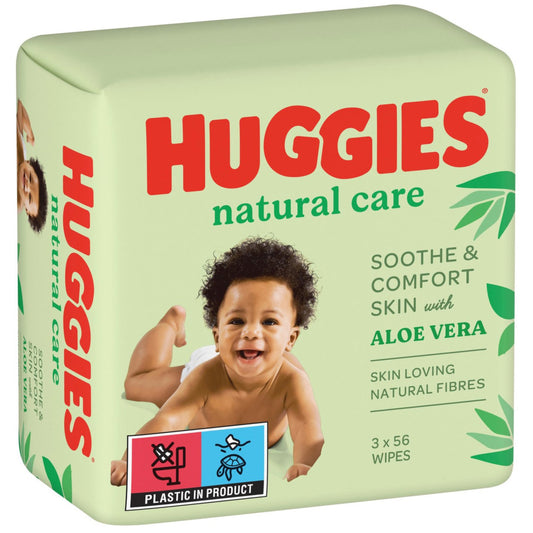 HUGGIES BABY WIPES 56 CT 3 PK NATURAL CARE