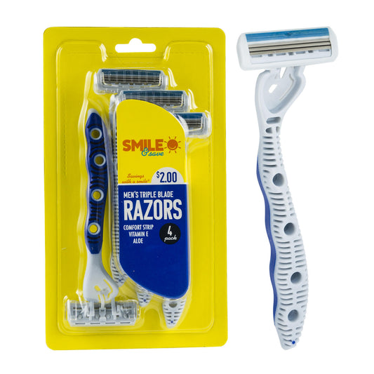 SIMPLY Shaving Care SMOOTH Razor FOR MEN 4 PK TRIPLE BLADE