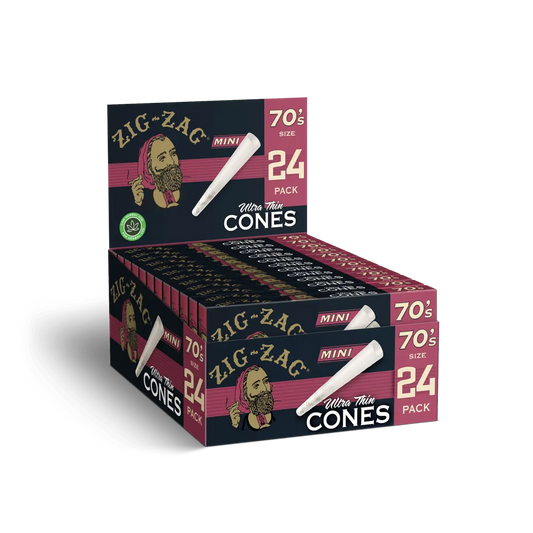 ZIG ZAG Cones Ultra Thin 70mm Mini Size 24/12ct