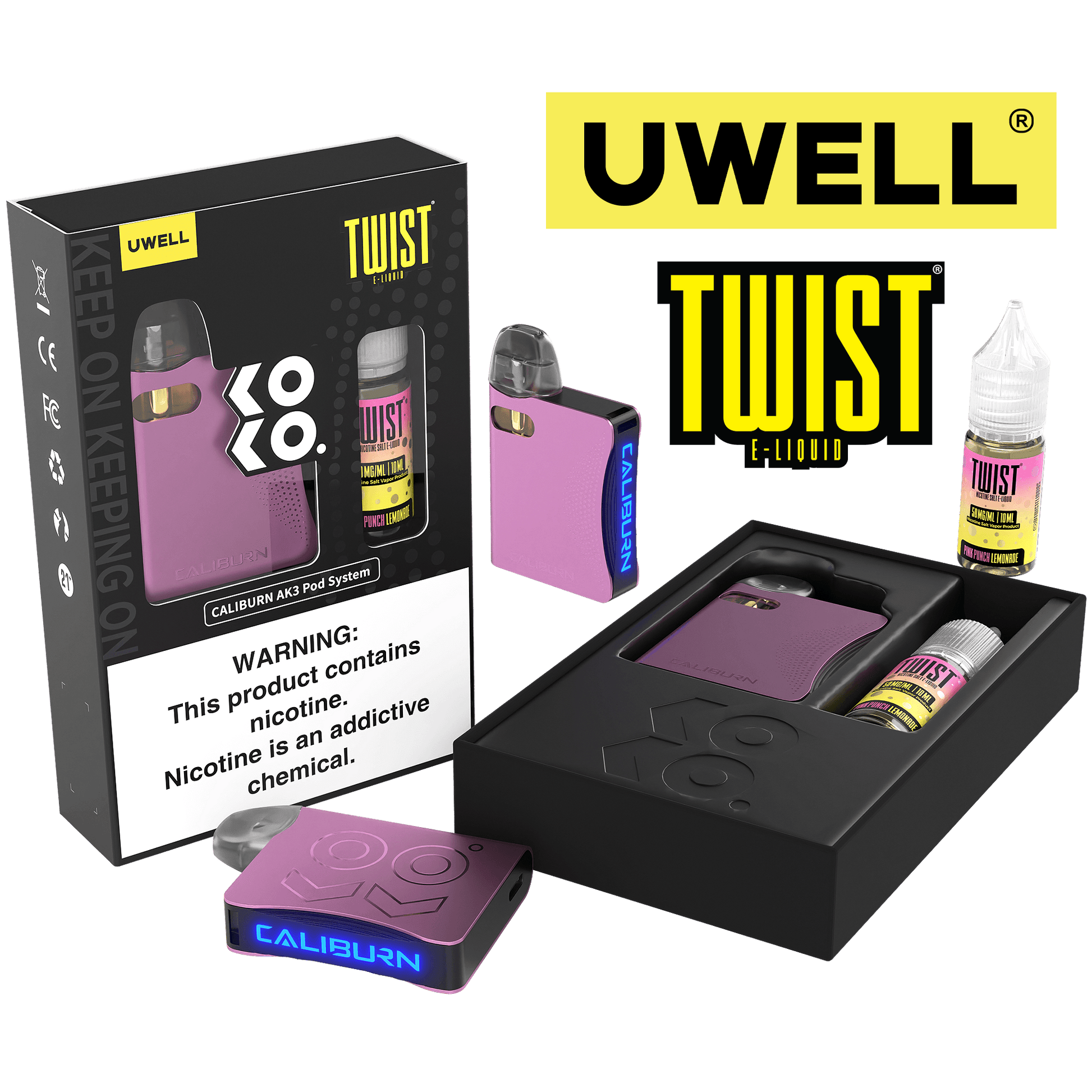 Uwell Caliburn LIQSALT 10mL 50mg Pink Punch Lemonade