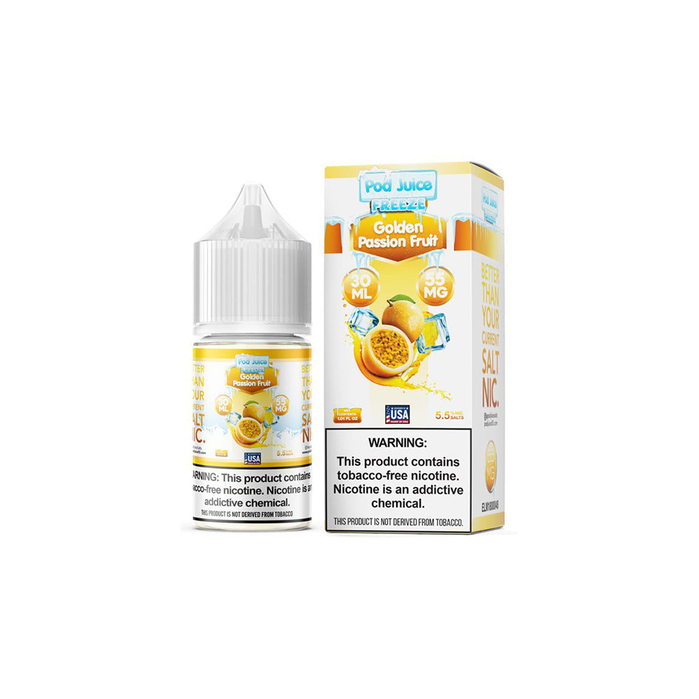 TFN Pod Juice LIQSALT 30mL 55mg Golden Passionfruit Freeze