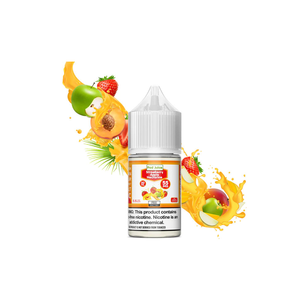 TFN Pod Juice LIQSALT 30mL 55mg Strawberry Apple Nectarine