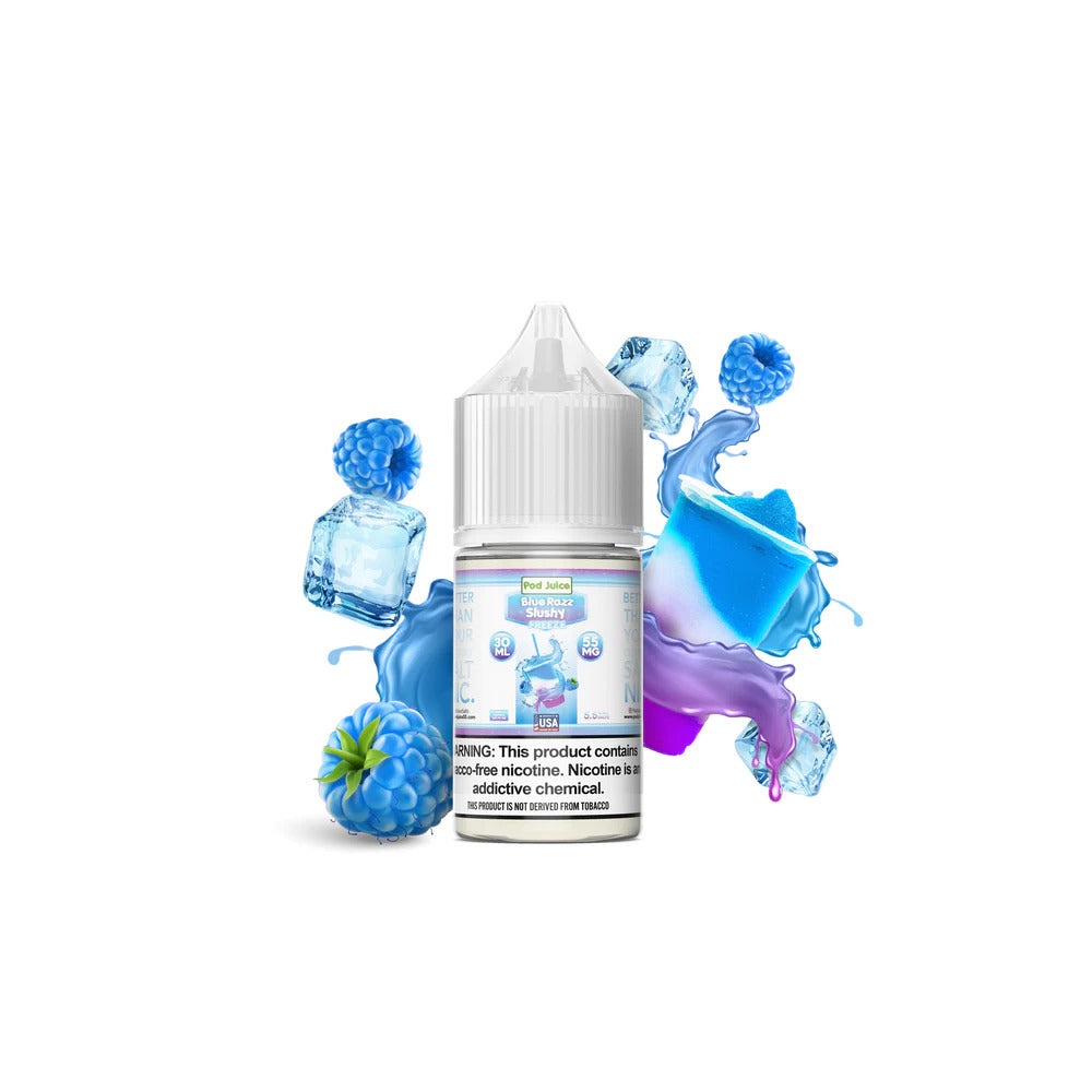 TFN Pod Juice LIQSALT 30mL 55mg Blue Razz Slushy Freeze