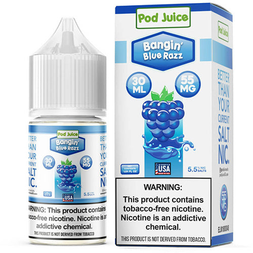 TFN Pod Juice LIQSALT 30mL 55mg Bangin' Blue Razz