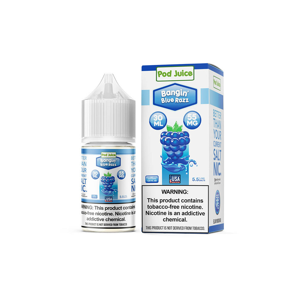 TFN Pod Juice LIQSALT 30mL 55mg Bangin' Blue Razz