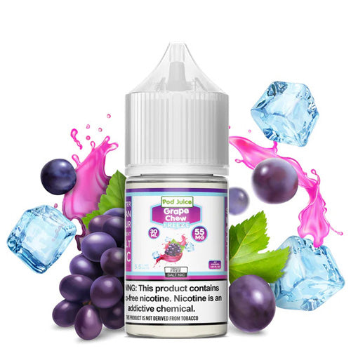 TFN Pod Juice LIQSALT 30mL 55mg Grape Chew Freeze