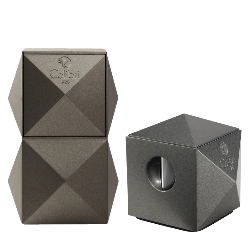 Colibri QUASAR TWO-IN-ONE TABLETOP CIGAR CUTTER, METALIC NAVY