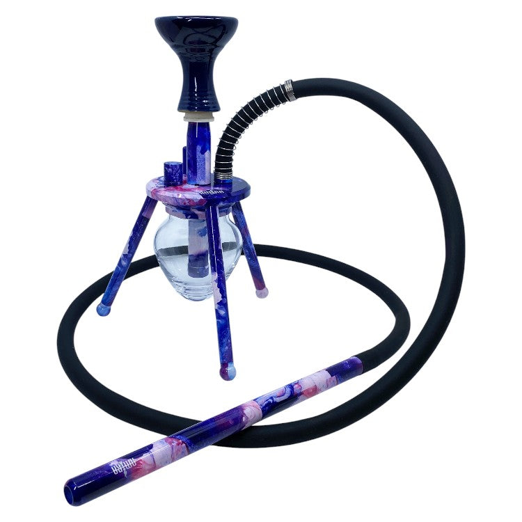 12" Amira Spider Hookah, 1 Hose, Amira Carrying Bag Blue Cloudz