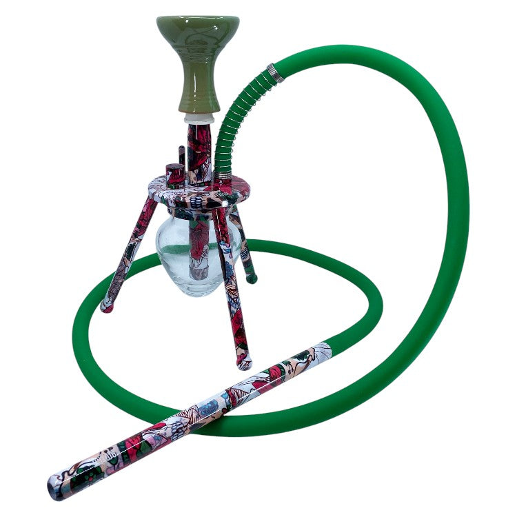 12" Amira Spider Hookah, 1 Hose, Amira Carrying Bag Green Cataca