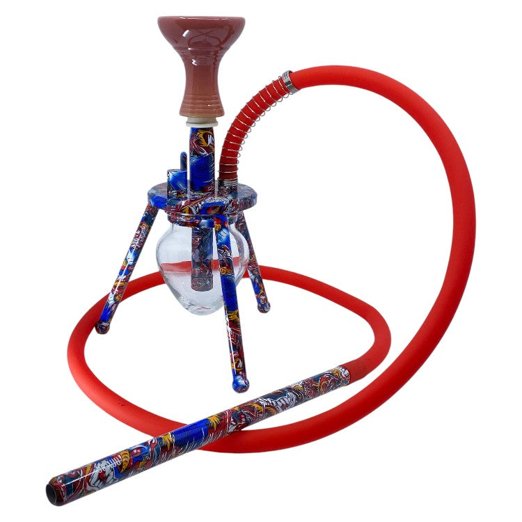 12" Amira Spider Hookah, 1 Hose, Amira Carrying Bag Psychedelic