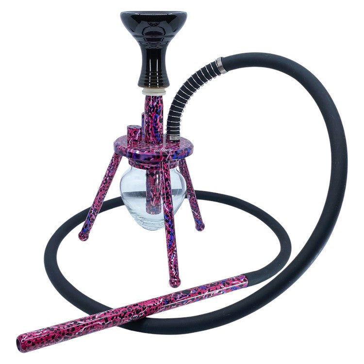 12" Amira Spider Hookah, 1 Hose, Amira Carrying Bag Purple Panther