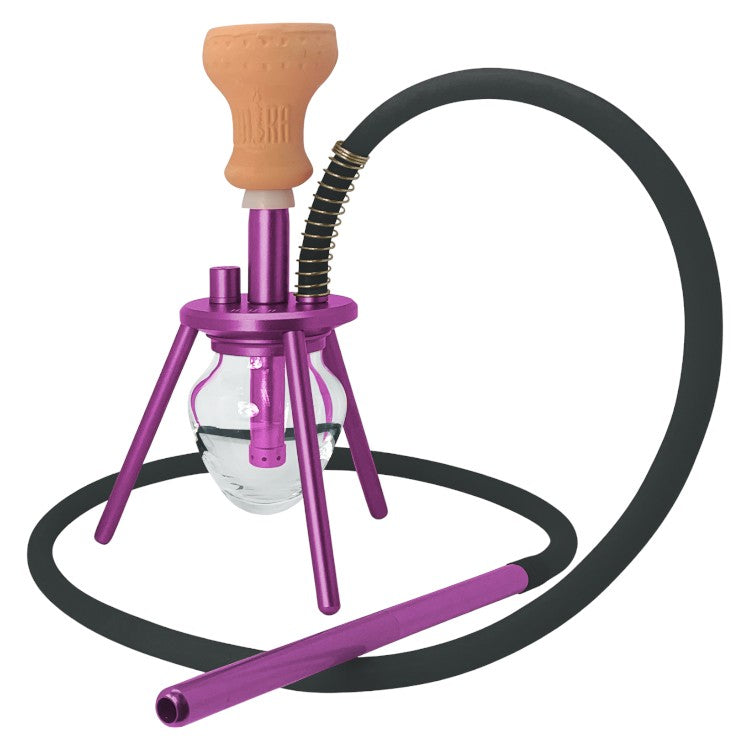 12" Amira Spider Hookah, 1 Hose, Amira Carrying Bag Purple