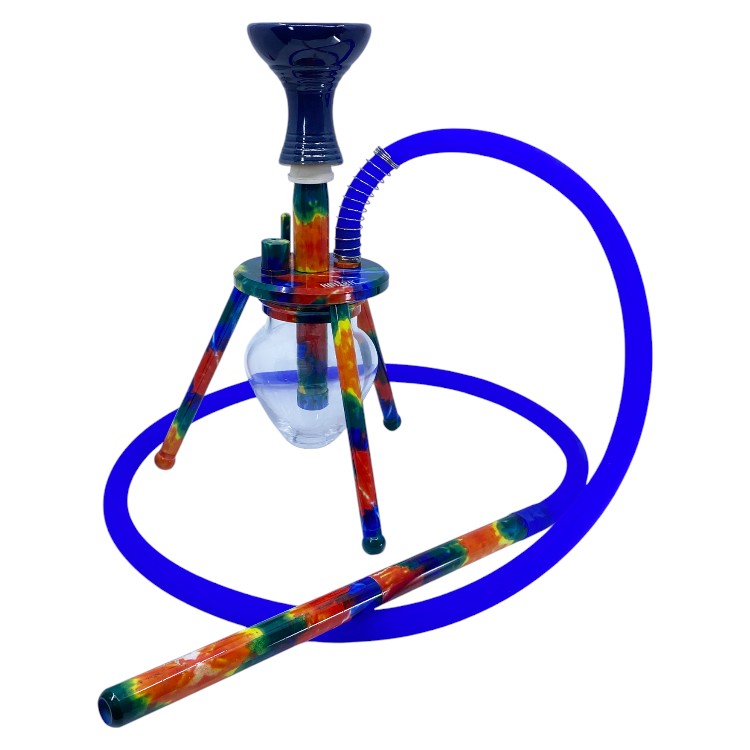 12" Amira Spider Hookah, 1 Hose, Amira Carrying Bag Rainbow