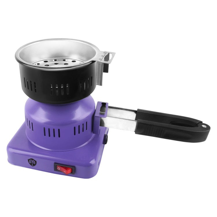 B.Y.O. Electric Charcoal Burner Round 600W Purple