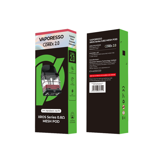 Vaporesso Pod+Coil XROS COREX 2.0 (4 Pack) 2mL Top Fill Mesh 0.8 ohm