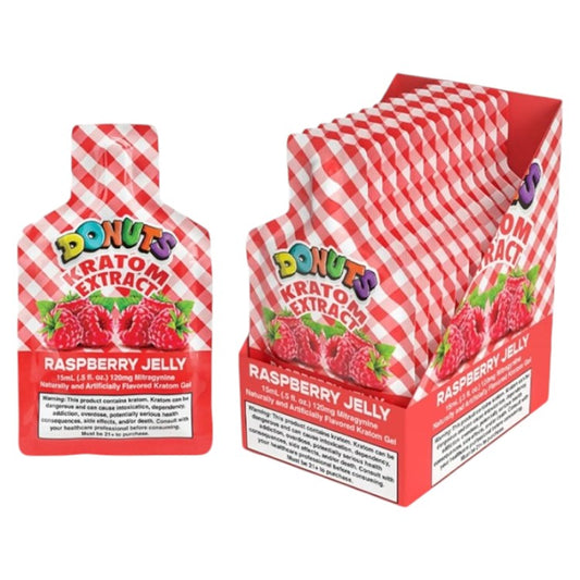 DONUTS Extracts & Drinks Jelly Gel Shots 120mg MIT 15ml Raspberry