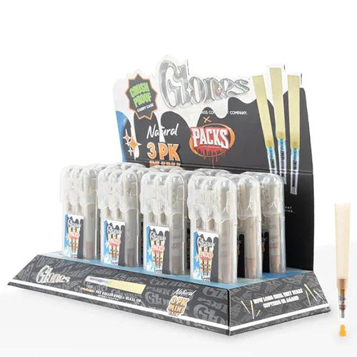 PACKS Cones Unbleached Glass 11/4 Size 3-pack