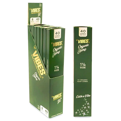 VIBES Cones Organic 11/4 Size 40-pack