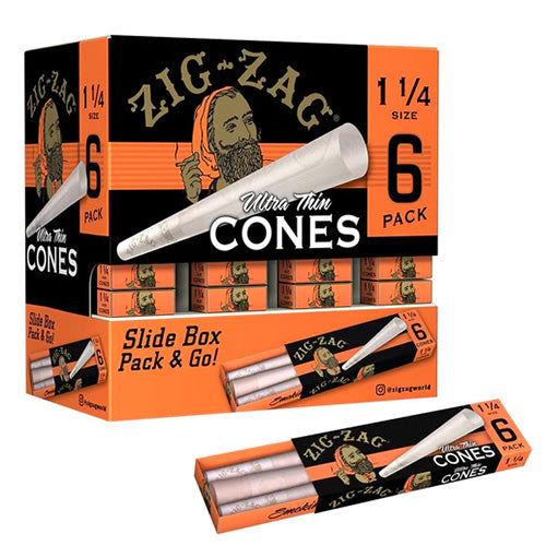 ZIG ZAG Cones Ultra Thin 11/4 Size 6-pack/36ct